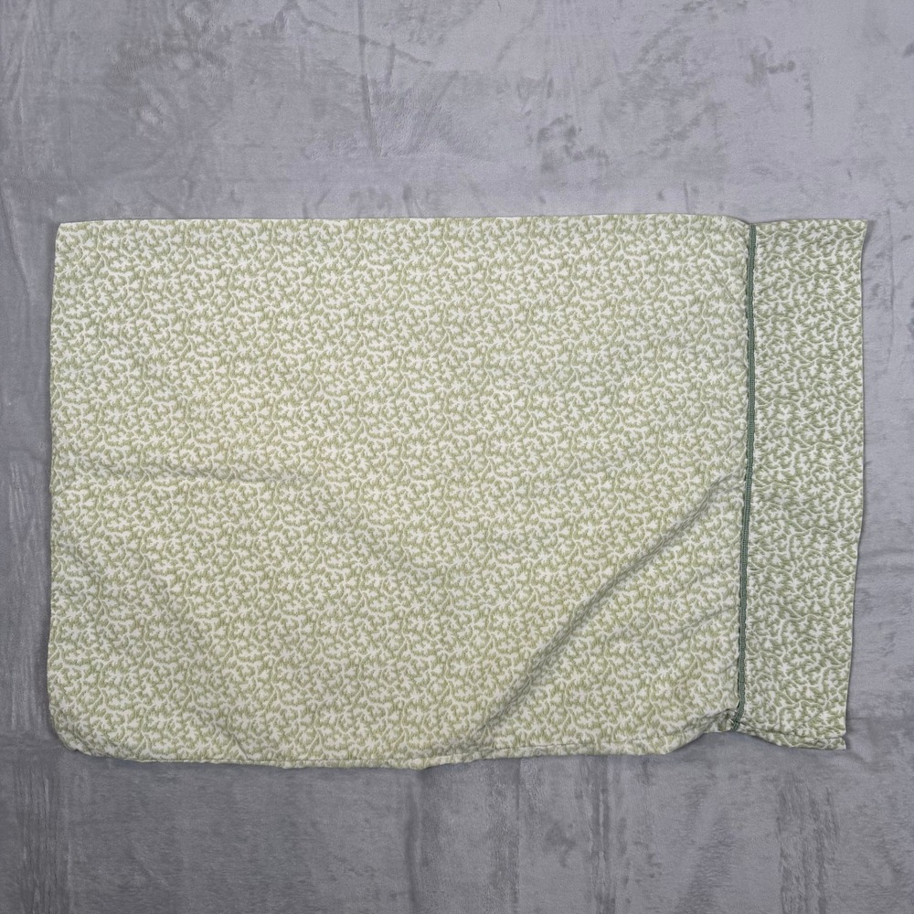 Waverly Garden Room Standard Pillowcases Set of 2 Sage Green Floral Cotton Piped - Picture 8 of 9